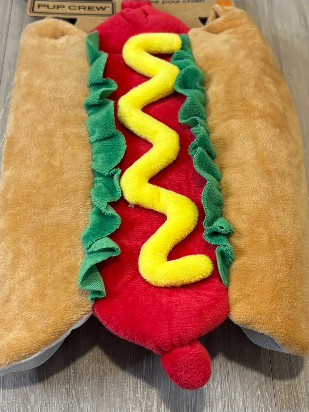 Pup Crew Hot Dog Dog Costume Cute Plush Halloween Pet Costume